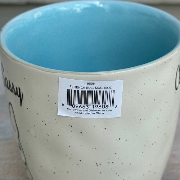 Large Coffee Mug Classy & Sassy French Kisses Series. Frenchie With Necktie New - Picture 4 of 11